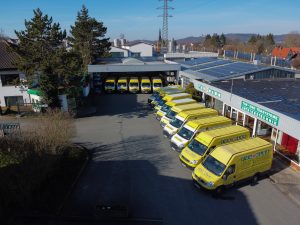 Firma Fuhrmann mit Flotte von oben