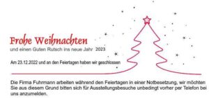 Öffnungszeiten über die Feiertage 2023 und Notbesetzung